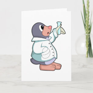 Mole as Scientist with Test tube Card
