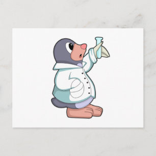 Mole as Scientist with Test tube Postcard