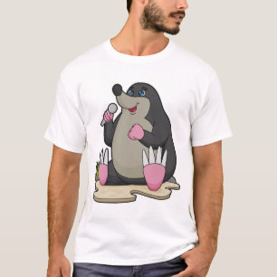 Mole as Singer with Microphone T-Shirt