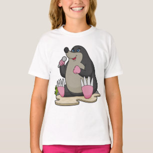 Mole as Singer with Microphone T-Shirt