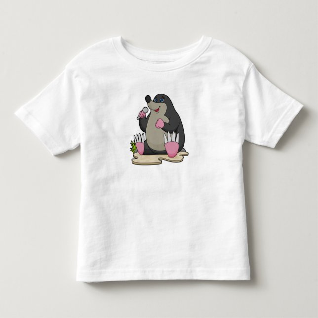 Mole as Singer with Microphone Toddler T-shirt (Front)