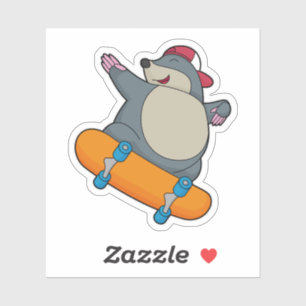 Mole as Skater with Skateboard