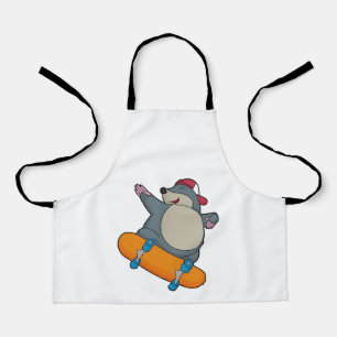 Mole as Skater with Skateboard Apron
