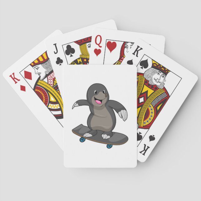Mole as Skater with Skateboard Playing Cards (Back)
