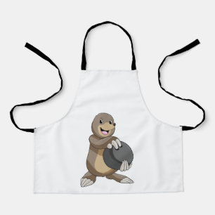 Mole at Bowling with Bowling ball Apron