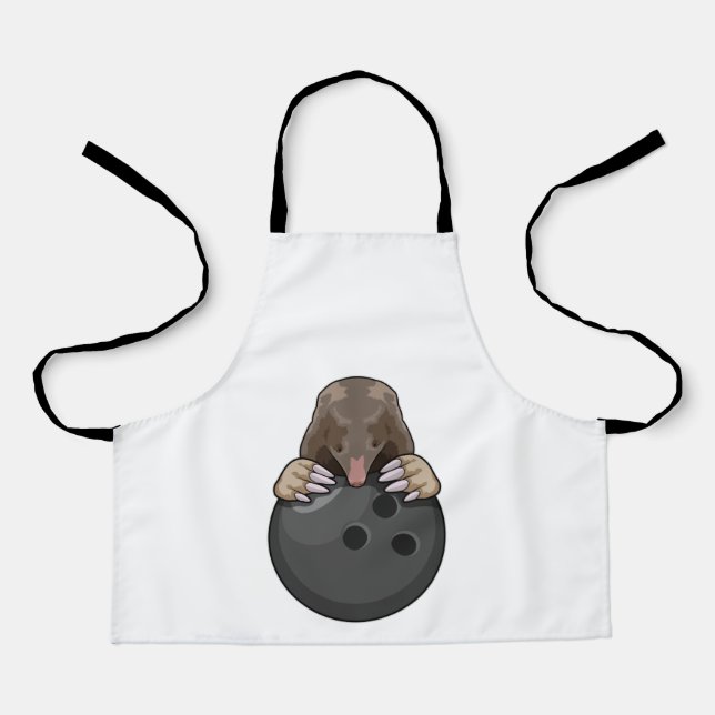 Mole at Bowling with Bowling ball Apron (Front)