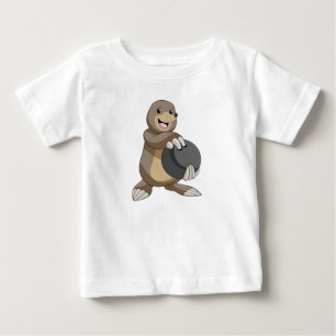 Mole at Bowling with Bowling ball Baby T-Shirt