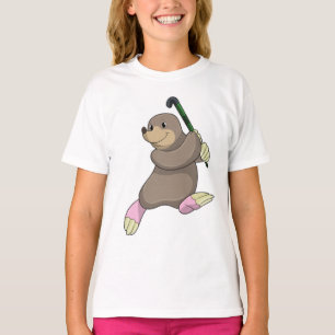Mole at Hockey with Hockey bat T-Shirt