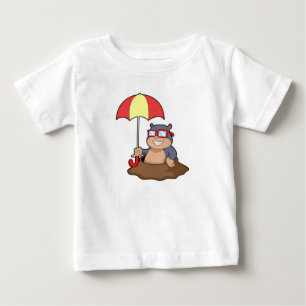 Mole at Raining with Umbrella Baby T-Shirt