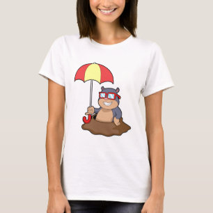 Mole at Raining with Umbrella T-Shirt