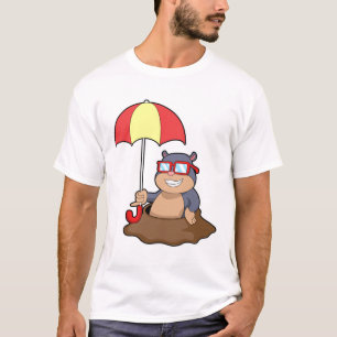 Mole at Raining with Umbrella T-Shirt