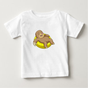 Mole at Swimming with Lifebuoy Baby T-Shirt