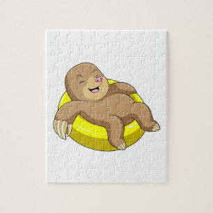 Mole at Swimming with Lifebuoy Jigsaw Puzzle