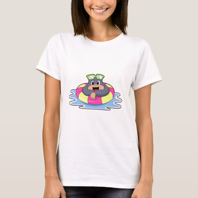 Mole at Swimming with Swim ring.PNG T-Shirt (Front)