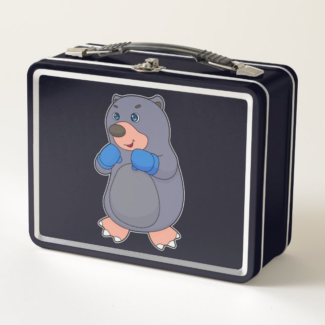 Mole Boxing Boxer Boxing gloves Metal Lunch Box (Front)