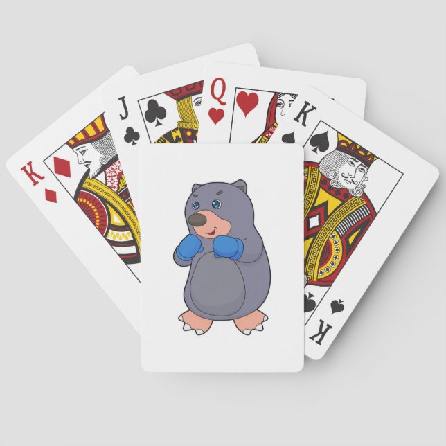 Mole Boxing Boxer Boxing gloves Playing Cards (Back)