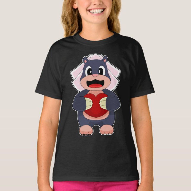 Mole Bride Heart Wedding T-Shirt (Front)