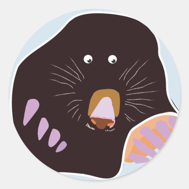 Mole Classic Round Sticker, Glossy Classic Round Sticker (Front)