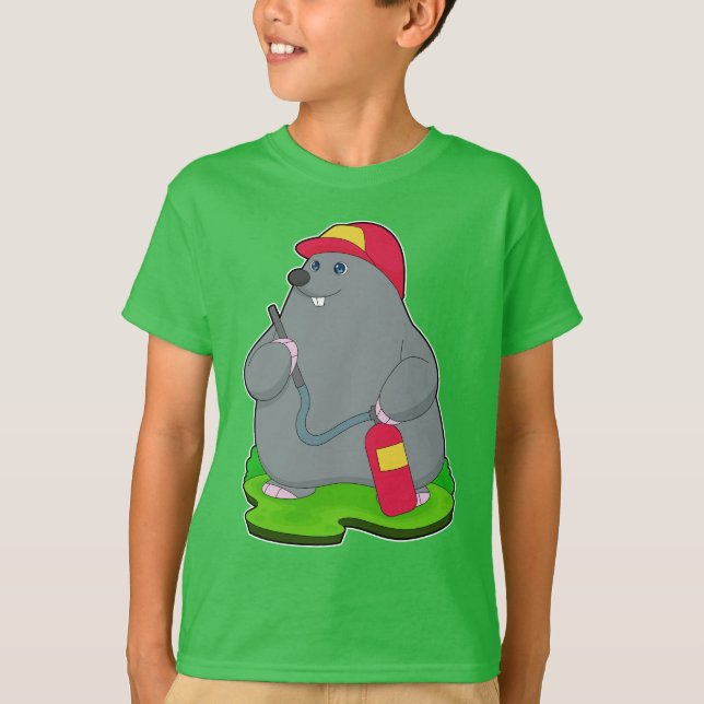 Mole Firefighter Fire extingusher T-Shirt (Front)