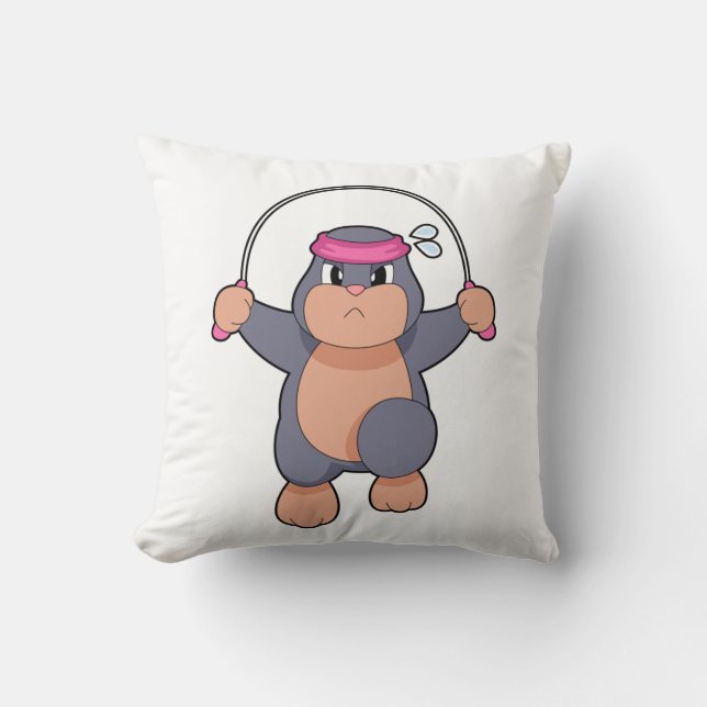 Mole Fitness Rope Throw Pillow (Front)