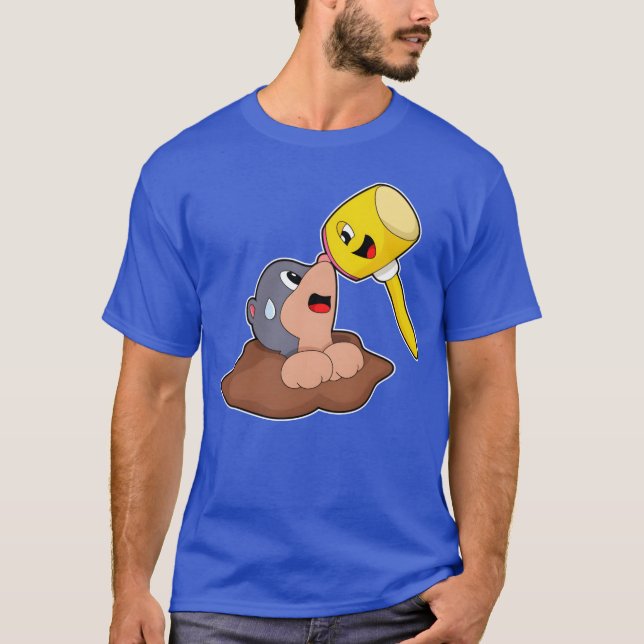 Mole Hammer Cute Animals friends T-Shirt (Front)
