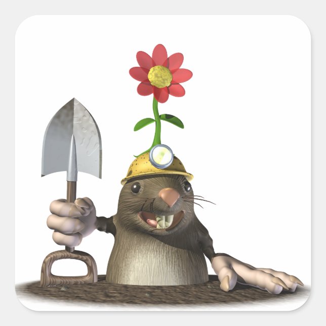 Mole in a Hole Square Sticker (Front)