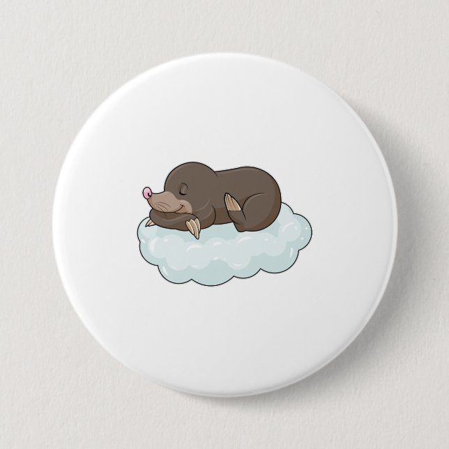 Mole on Clouds 3 Inch Round Button (Front)
