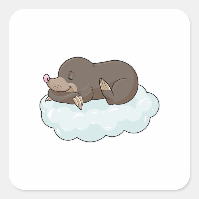 Mole on Clouds Square Sticker (Front)