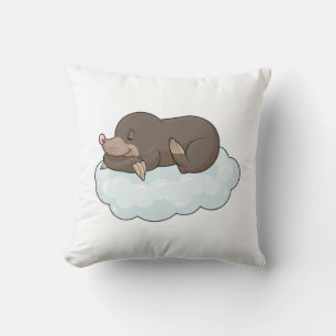 Mole on Clouds Throw Pillow