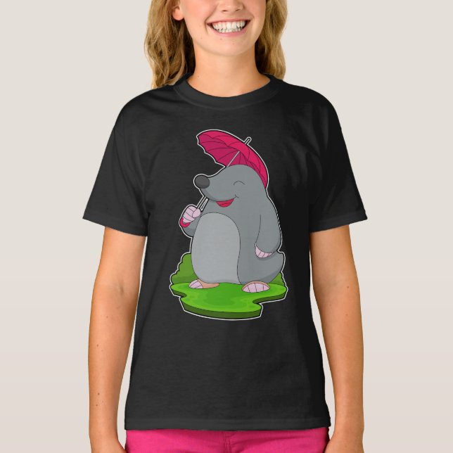 Mole Raining Umbrella T-Shirt (Front)