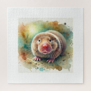 Mole Rat 100924AREF134 - Watercolor Jigsaw Puzzle