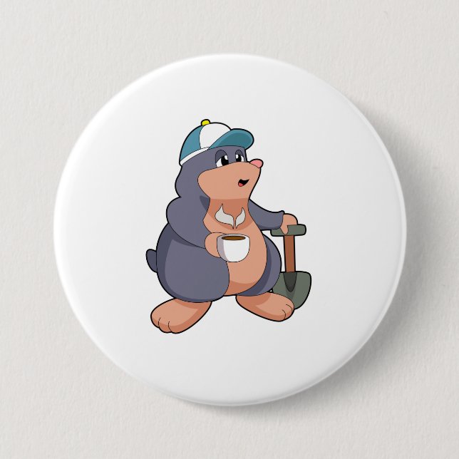 Mole Shovel 3 Inch Round Button (Front)
