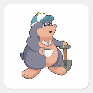Mole Shovel Square Sticker