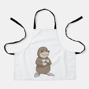 Mole with Coffee Cup Apron