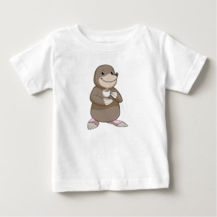 Mole with Coffee Cup Baby T-Shirt