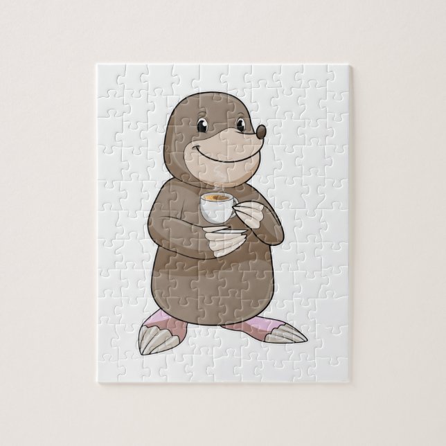 Mole with Coffee Cup Jigsaw Puzzle (Vertical)