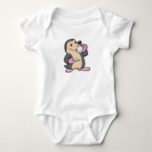 Mole with Cup of Coffee & Saucer Baby Bodysuit