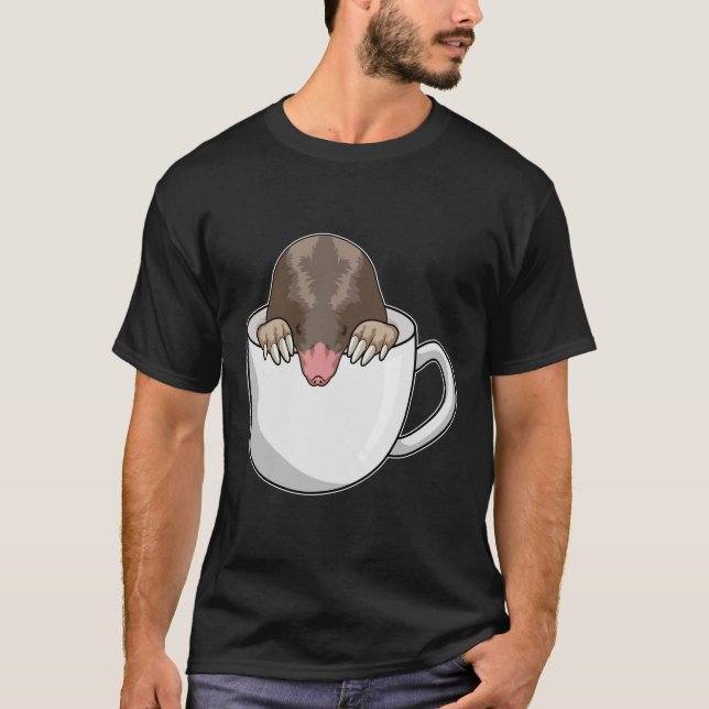 Mole with Cup of Coffee T-Shirt (Front)
