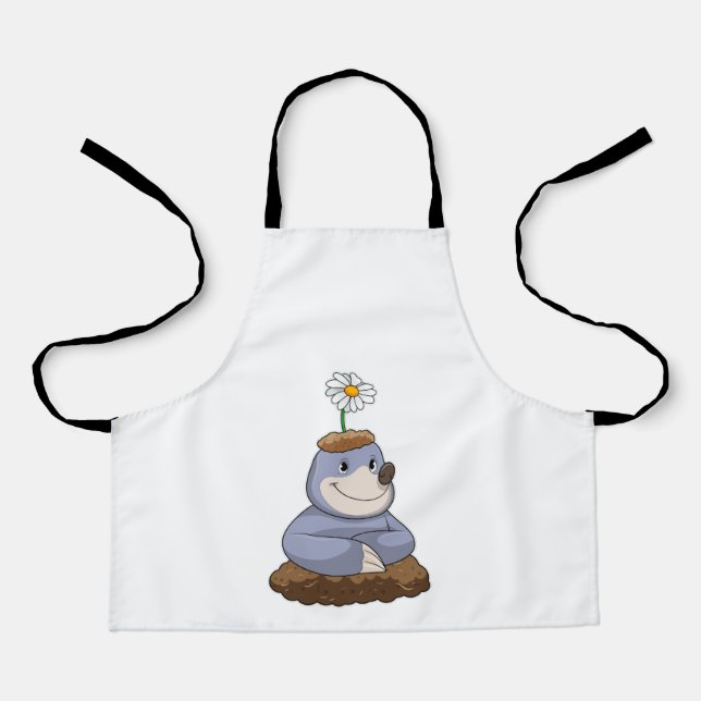 Mole with Daisy Flower Apron (Front)