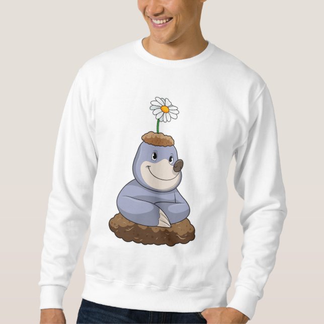 Mole with Daisy Flower Sweatshirt (Front)