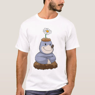 Mole with Daisy Flower T-Shirt