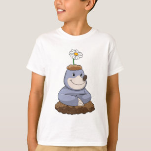Mole with Daisy Flower T-Shirt