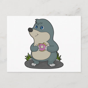 Mole with Donut Postcard