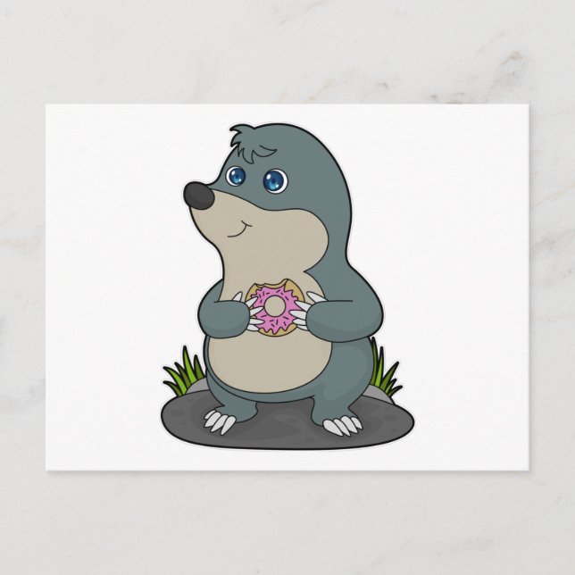 Mole with Donut Postcard (Front)