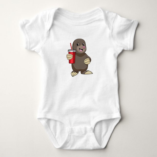Mole with Drinking mug Baby Bodysuit (Front)