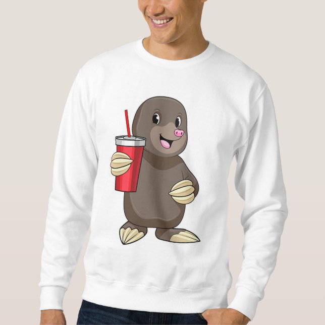 Mole with Drinking mug Sweatshirt (Front)