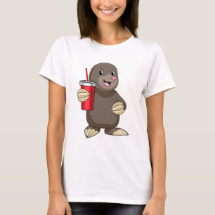 Mole with Drinking mug T-Shirt