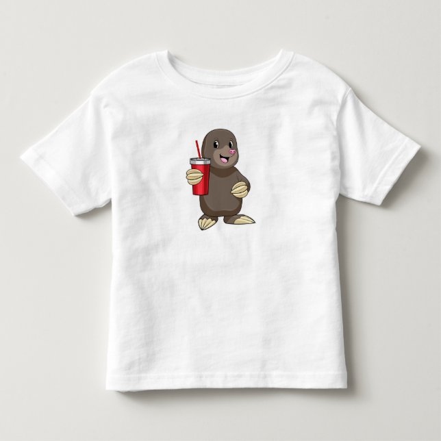 Mole with Drinking mug Toddler T-shirt (Front)
