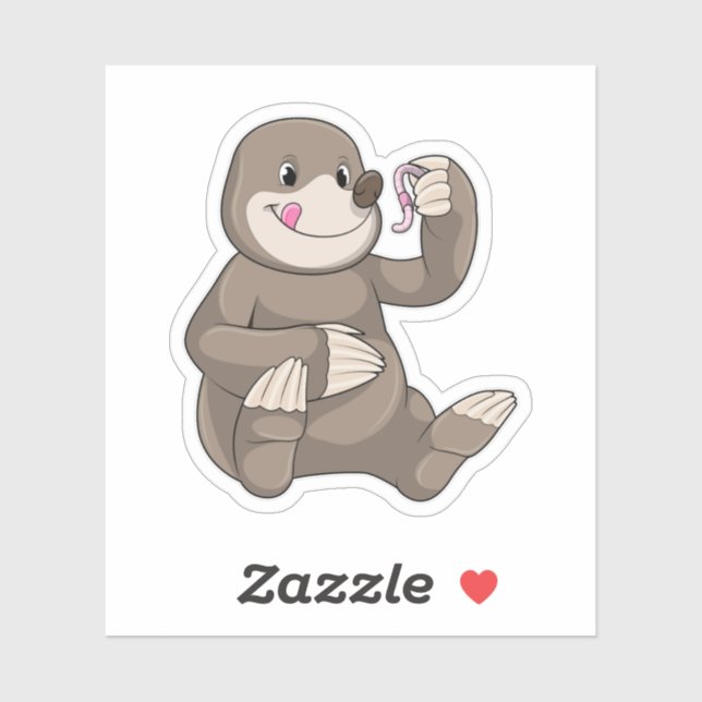 Mole with Earthworm (Sheet)