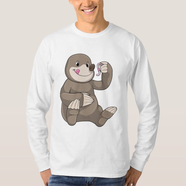 Mole with Earthworm T-Shirt (Front)